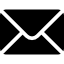 A black and white envelope icon with a simple, minimalist design, commonly used to represent email or messaging.